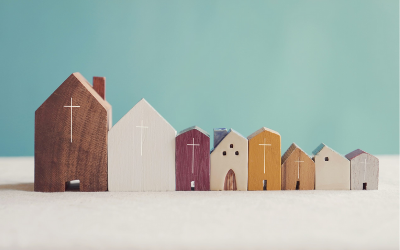 Wood cutouts of church doors