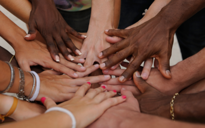 Many hands all in together